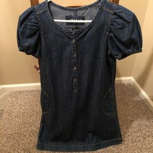 Gap 1969 Denim XS Mini Dress w/Blouson Sleeves